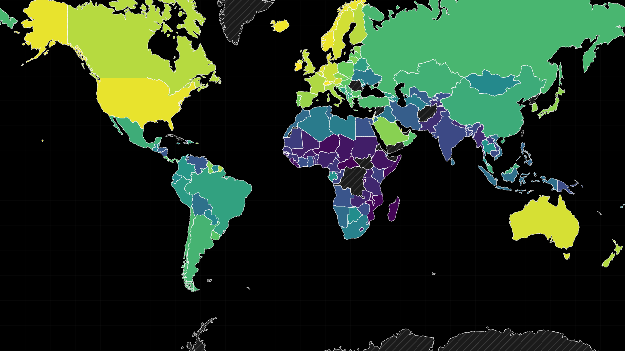 HIGHEST GDP PER CAPITA map preview.